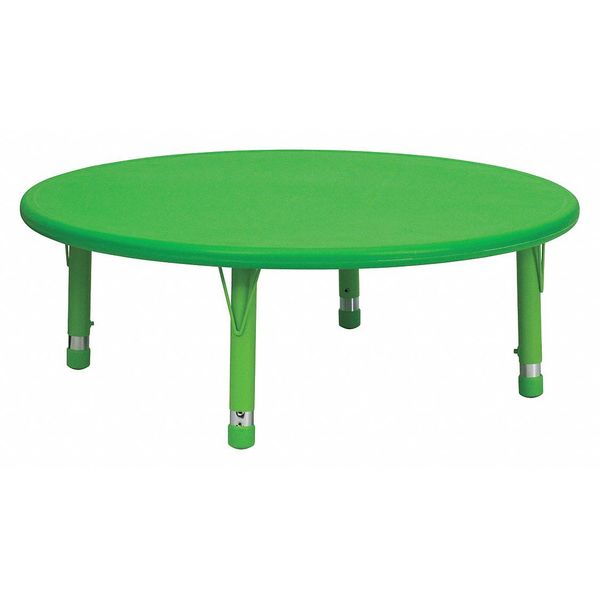Round Activity Table, 45 X 45 X 23.75, Plastic, Steel Top, Green