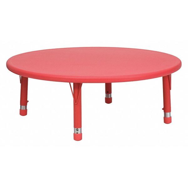 Round Activity Table, 45 X 45 X 23.75, Plastic, Steel Top, Red