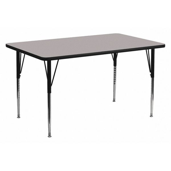 Rectangle Activity Table, 24 X 60 X 30.25, Chrome, Laminate, Particleboard, Steel Top, Grey