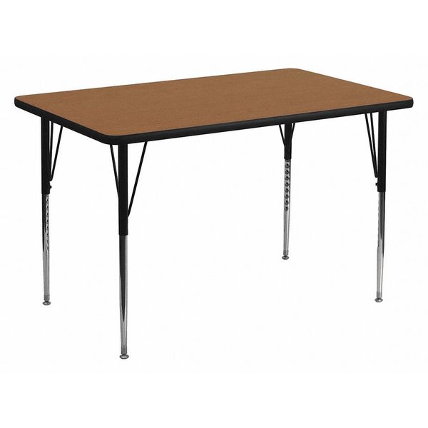 Rectangle Activity Table, 30 X 48 X 30.125, Chrome, Laminate, Particleboard, Steel Top, Wood Grain