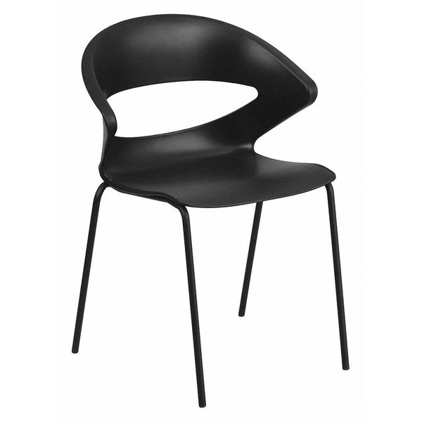 Stack Chair, 440 lb. Capacity, Black
