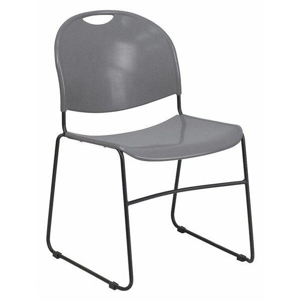 Stack Chair, Gray w/ Black Frame