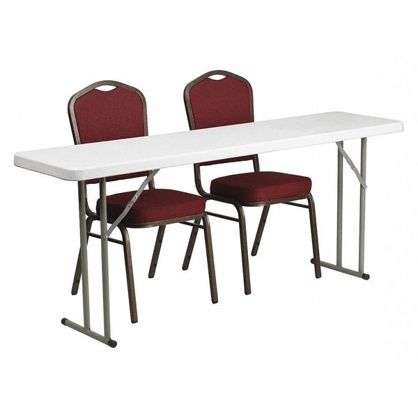 Rectangle Folding Table, 18 W, 70.8 L, 29 H, Burgundy