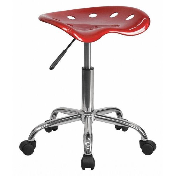 Tractor Seat w/Chrome Frame, Wine Red