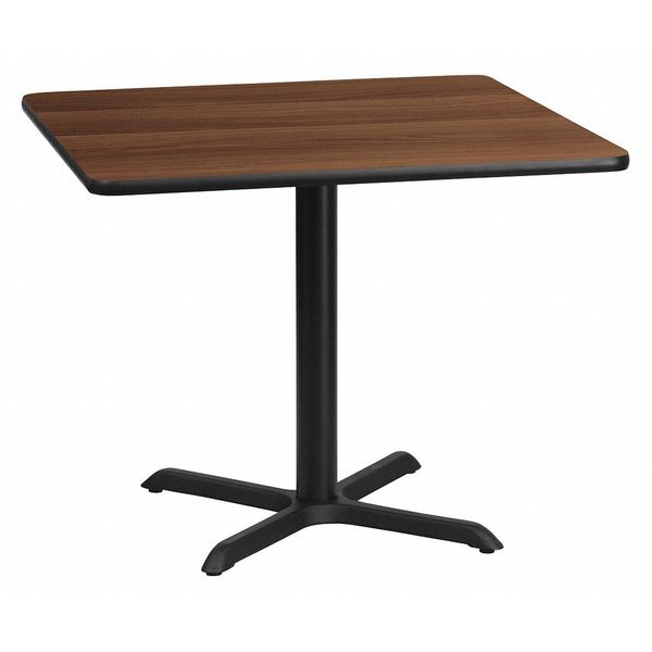 Square Walnut Table, Sqr w/X-Base, 36