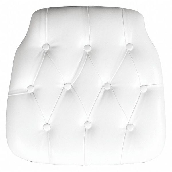 Tufted Chair Cushion, White Vinyl