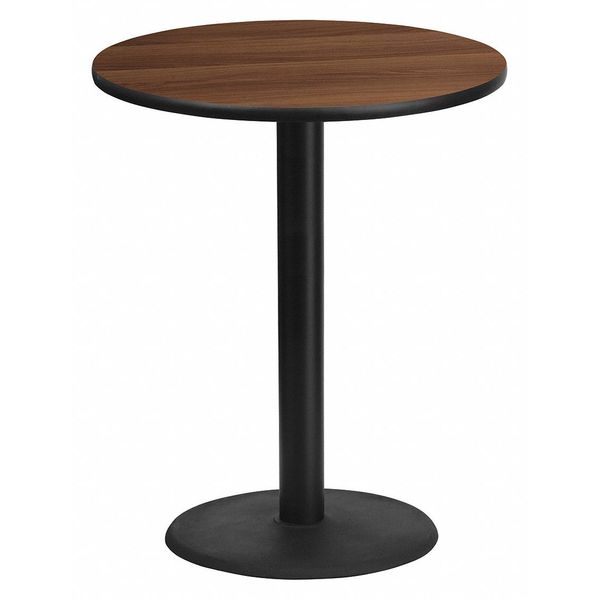 Round Walnut Lmnt Table Top, Round w/Base, 36