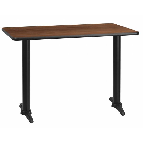 Rectangle Walnut Table, Rectangle w/T-Base, 30