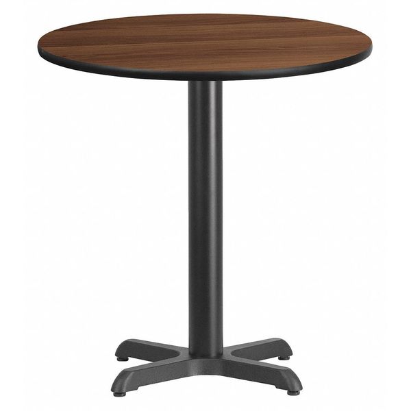 Round Walnut Table Top, Round w/X-Base, 24