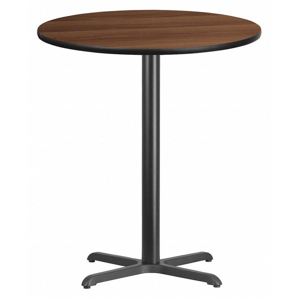 Round Walnut Table Top, Round w/X-Base, 36