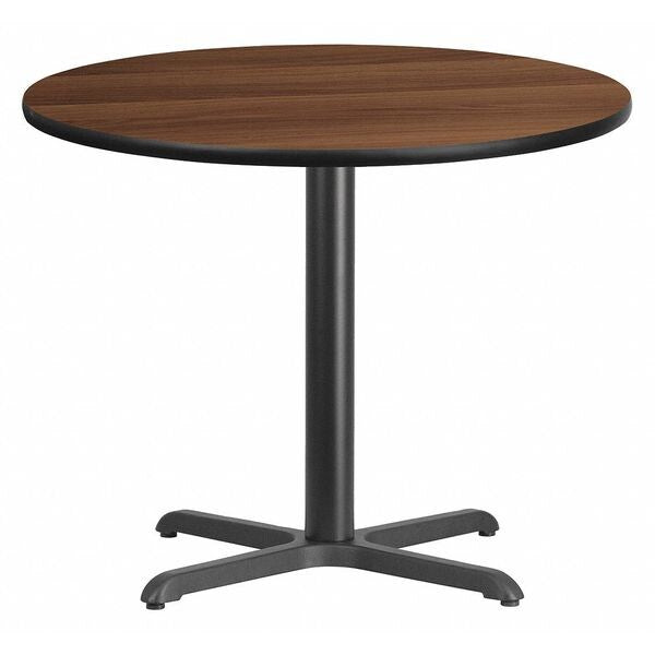 Round Walnut Table Top, Round w/X-Base, 36