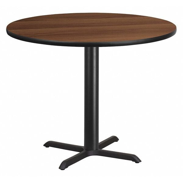 Round Walnut Table Top, Round w/X-Base, 42