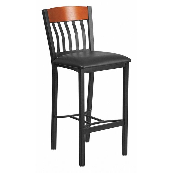 Vertical Stool, Black/Cherry, Black Seat