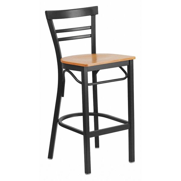Restaurant Stool, Ladder Back, Nat Seat, Seat Material: Wood