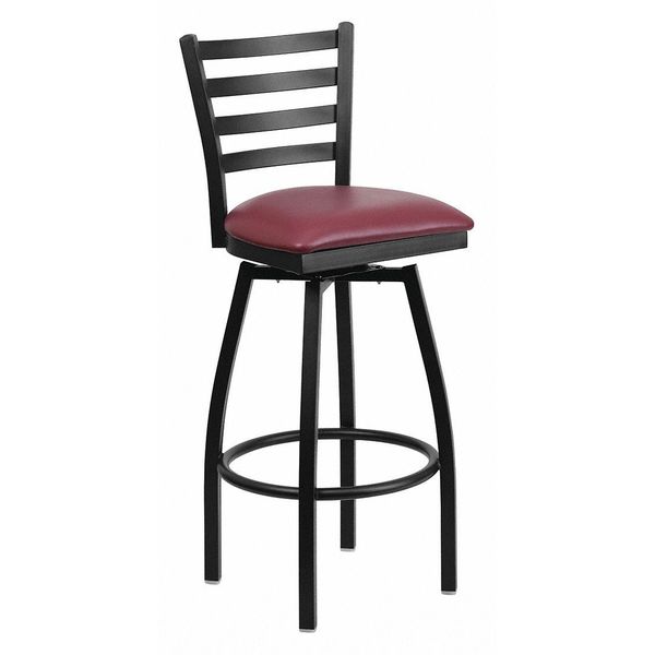 Restaurant Stool, Ladder Back, Burg Seat