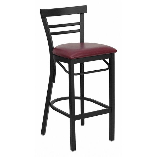 Restaurant Stool, Ladder Back, Burg Seat