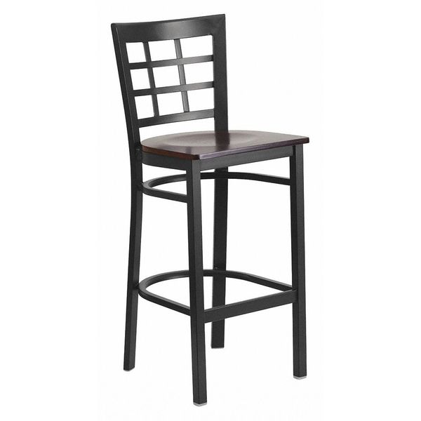 Restaurant Stool, Window Back, Walnut Sea