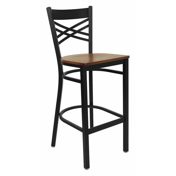 Restaurant Stool, X Back, Cherry Seat