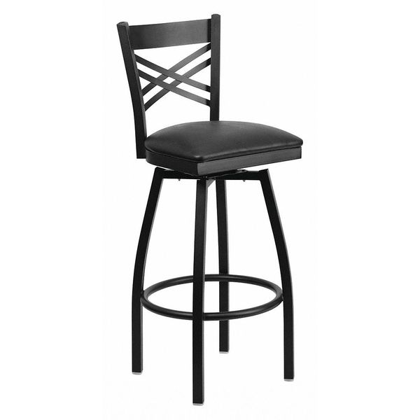 Swivel Batstool, X Back, Black Seat