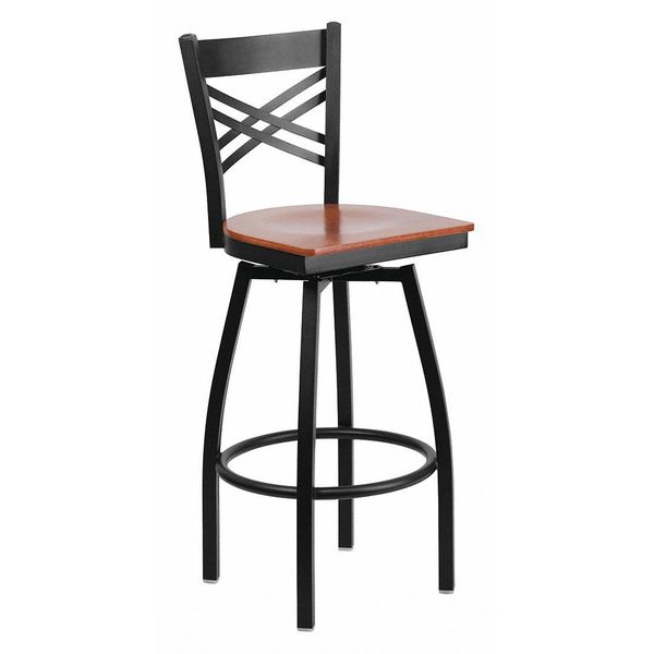 Swivel Batstool, X Back, Cherry Seat