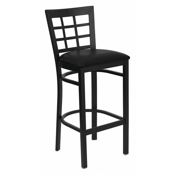 Restaurant Stool, Window Back, Black Seat