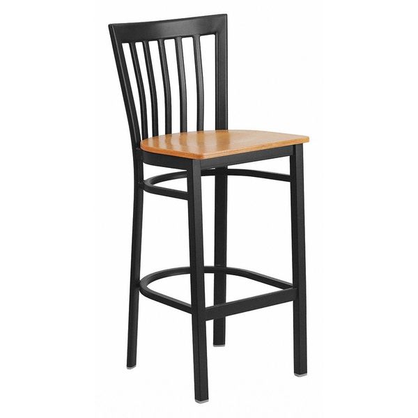 Restaurant Stool, School Back, Nat Seat