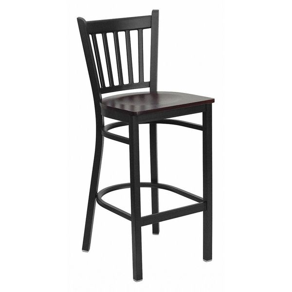 Restaurant Stool, Vertical Back, Mah Seat