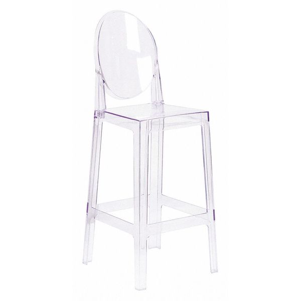 Revna Ghost Barstool with Oval Back in Revna Transparent Crystal