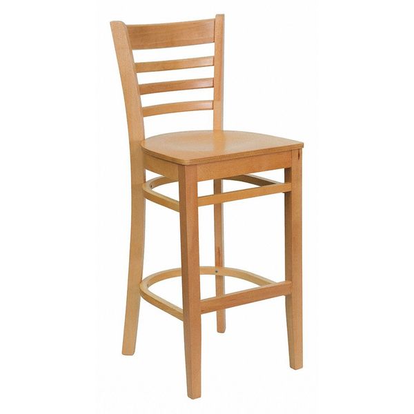 Barstool, Natural Wood, Ladder Back
