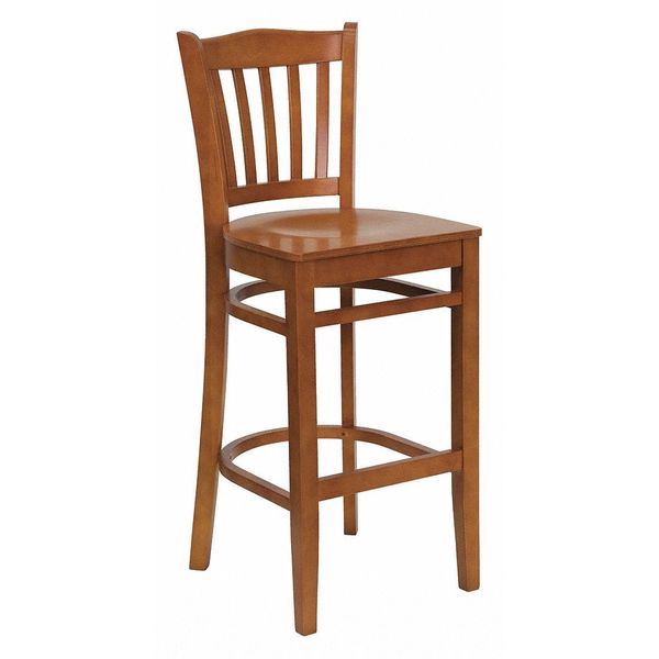 Wood Barstool, Vert Slat Back, Cherry Woo