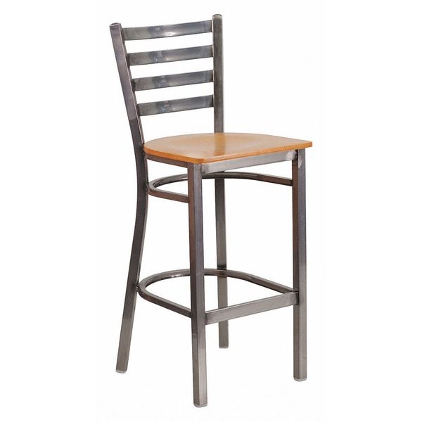 Barstool, Ladder Back, Clr w/Natural Seat