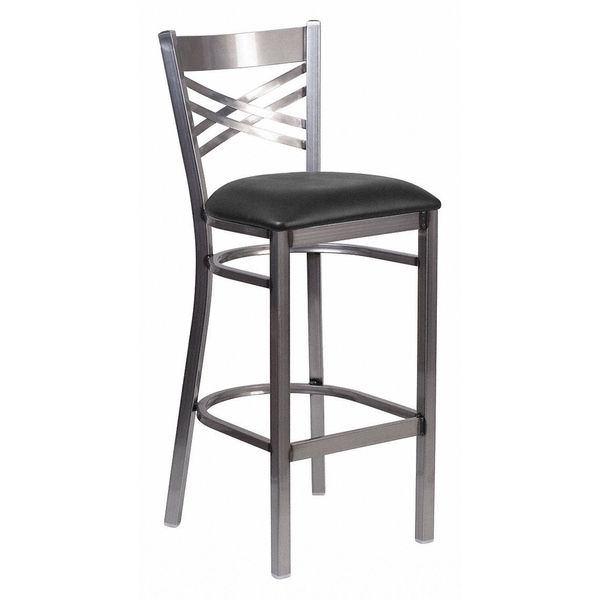 Restaurant Barstool, Metal X Bck, Blk Vny