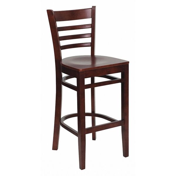 Barstool, Ladder Back, Mahogany Wood