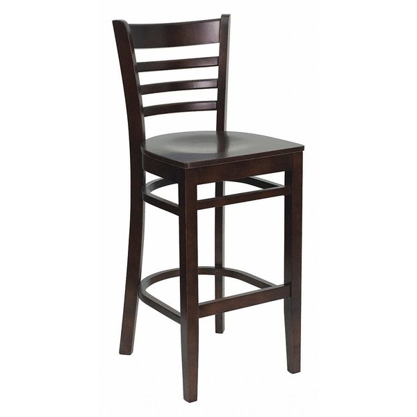 Wood Barstool, Walnut, Ladder Back