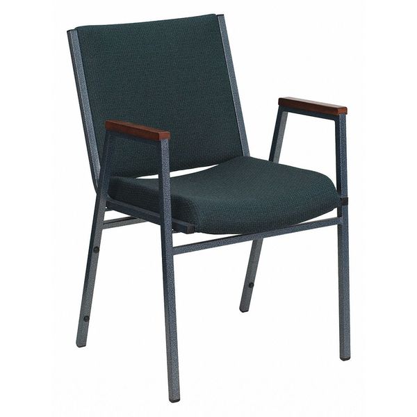 Fabric Stack Chair w/Arms, Green