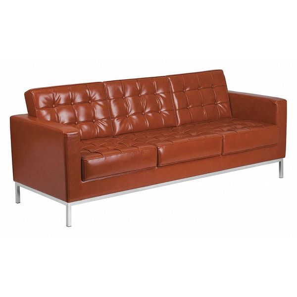 Cognac Leather Sofa, Lacey Series, 31