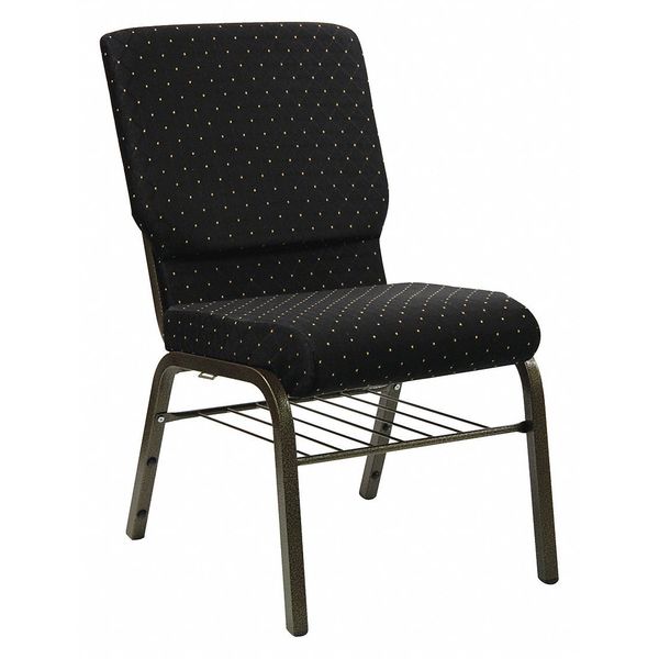 Dot Fabric Church Chair, Black