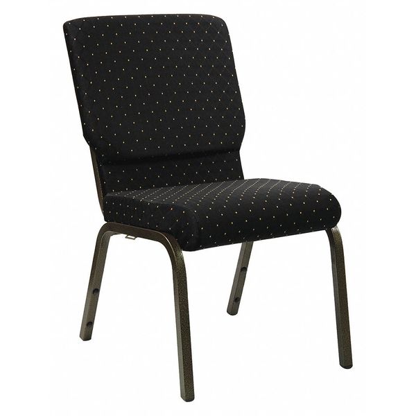 Dot Fabric Church Chair, Black