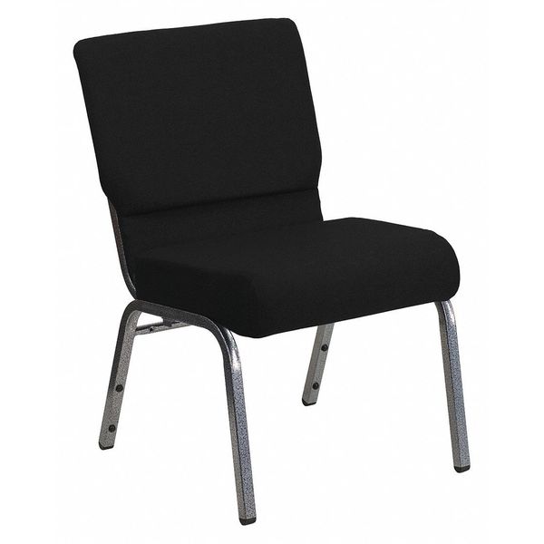 21''W Black Fabric Stacking Church Chair