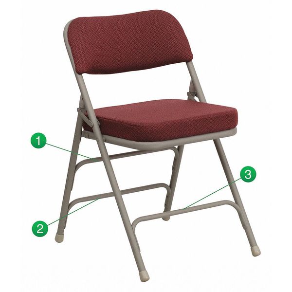 Fabric Folding Chair, Burgundy
