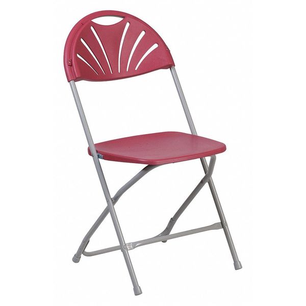 Folding Chair, Plastic, Burgundy