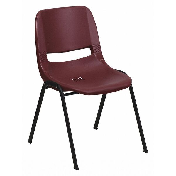 Stack Chair, Plastic, Burgundy