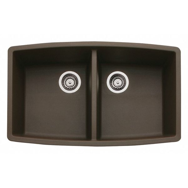 Performa Silgranit 50/50 Double Bowl Undermount Kitchen Sink - Cafe