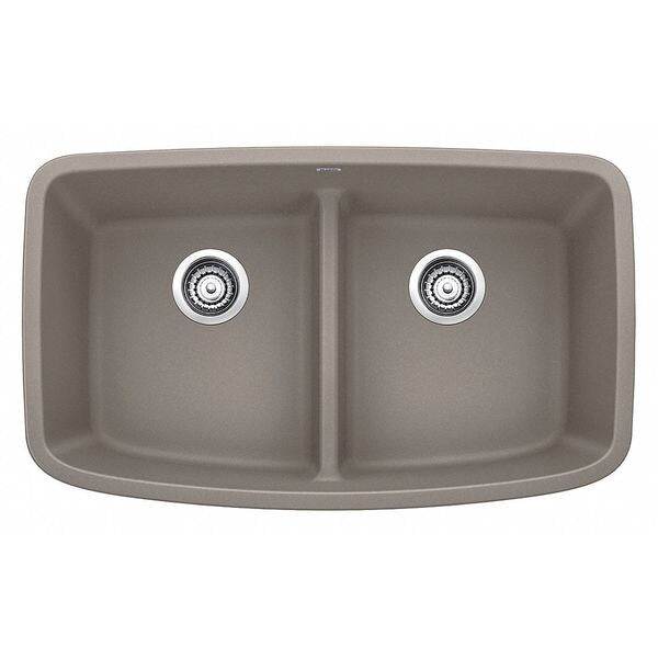 Valea Silgranit Equal Double Kitchen Sink with Low Divide - Truffle