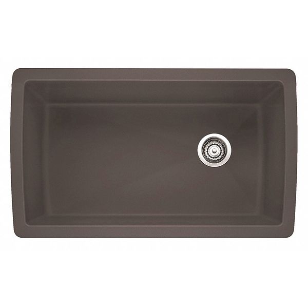 Diamond Silgranit Super Single Undermount Kitchen Sink - Cinder