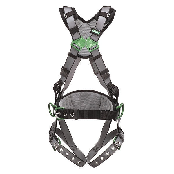 Full Body Harness, Vest Style, XL, Nylon, Gray