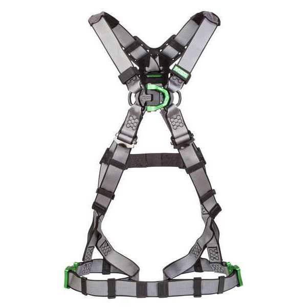 Full Body Harness, Vest Style, XL, Nylon, Gray