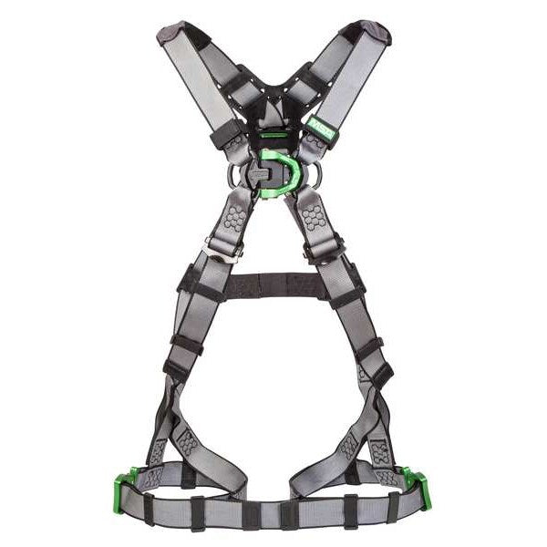 Full Body Harness, Vest Style, XL, Nylon, Gray