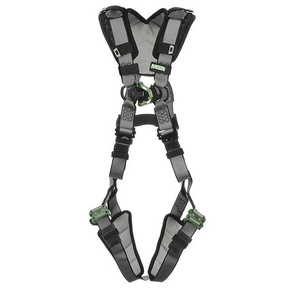 Full Body Harness, Vest Style, 2XL, Nylon, Gray