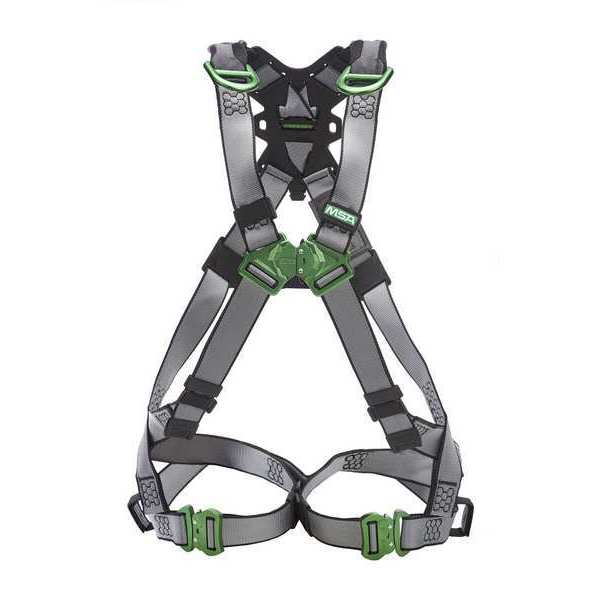 Full Body Harness, Vest Style, XS, Nylon, Gray